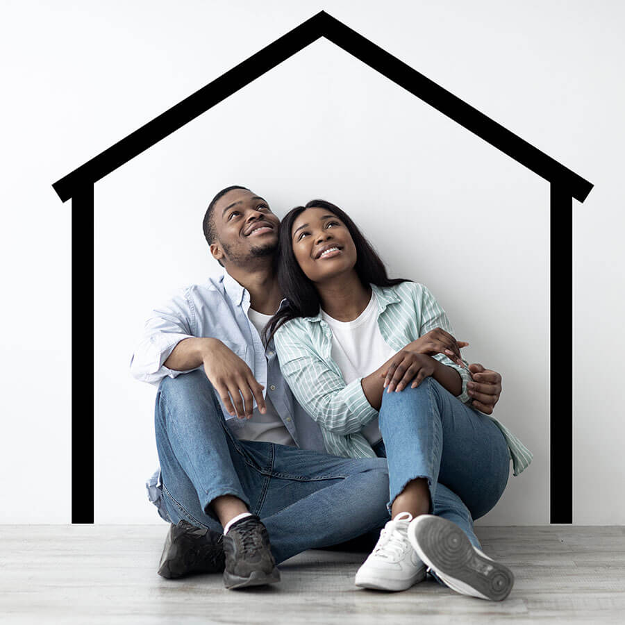 Famille imaginant l'achat d'un logement ou d'une maison